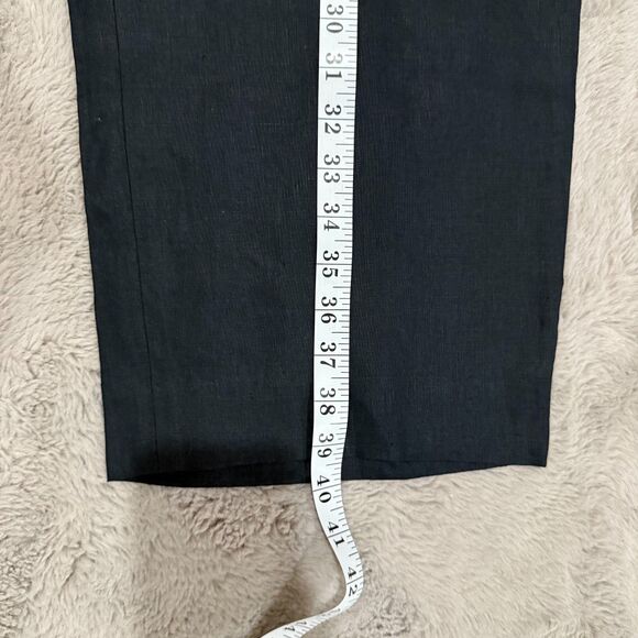 Real Clothes Black‎ 100% Irish Linen Pants Women's 14 Classic Nature Minimalist - Picture 9 of 10